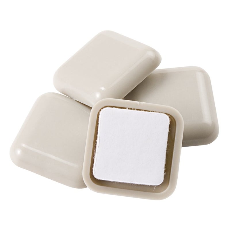 SUPER SLIDERS Self-Stick, Square Heavy Furniture Sliders for Carpeted Surfaces (4 pack) - 1"" Square Beige SuperSliders - Image 1